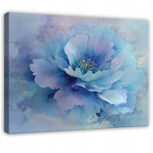 Images sur toile fleurs bleu blanc 120x80 grand tableau mural salon et chambre