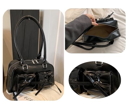Coquette Purse Cute Bow Purse Aesthetic Kawaii Shoulder Bag Ita Bag Faux Leather Tote Bag Coquette Accessories4