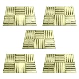 Gecheer 30 Stück Terrassenfliesen 50 x 50 cm | Holzfliesen Balkonfliesen Garten-Fliese Wetterfest Bodenbelag | aus Impr?gniertes Kiefernholz Grün