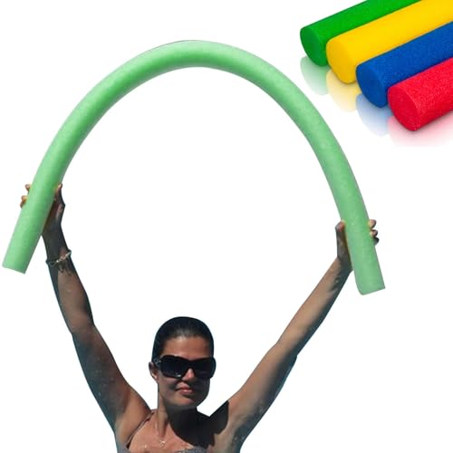 MAXSTRENGTH Flexible Foam Pool Floats Noodle for Swimming & Water Sports Non-Hollow Design | 4- Count (6.5 cm Thick x 150 cm Long)