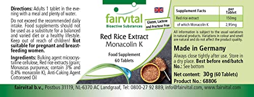 Roter Reis Kapseln Fairvital – 60 vegane Tabletten mit Roter Reis Extrakt