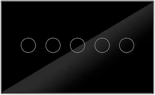 Interruptor de pared inteligente WiFi Touch Light Panel de vidrio 456810 Gang Tuya Smart Life Control de voz Interruptor inteligente 5-Gang Negro