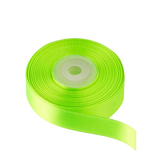 Image of Solid Color Double Faced Apple Green Satin Ribbon 5 /8 inch X 25 Yards, Ribbons Perfect for Crafts, Wedding Decor, Bow Making, Sewing, Gift Package Wrapping and More
