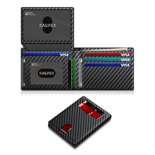 Wallet for Men Slim RFID Blocking Leather Credit Card Holder Wallet for 14 Cards, Bifold Minimalist Thin Wallet with 2 ID Windows & Cash Slot, Front Pockt Carteras Para Hombres, Birthday Gifts for Men