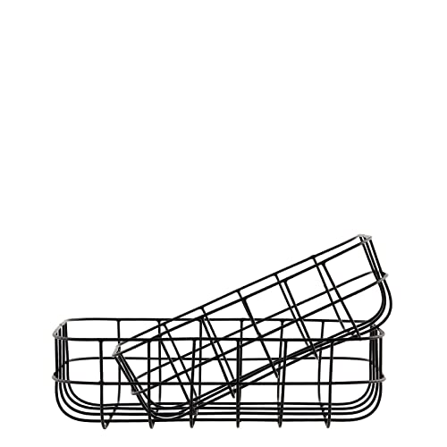 House Doctor 205340374 Korb, Simply, Schwarz, Set von 2 Größen, S: 16x24...