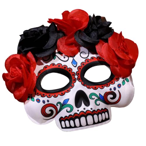 JSGHGDF Mexicanos Día de los Muertos Calavera de Azúcar Mexicanos Diseño de Máscaras Fiesta de Máscaras Halloween Cosplay Disfraces para Mujer