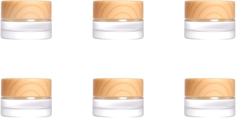 Miayon 6 Frascos Recarregáveis de Vidro para Cosméticos com Tampas Brancas, 5 g