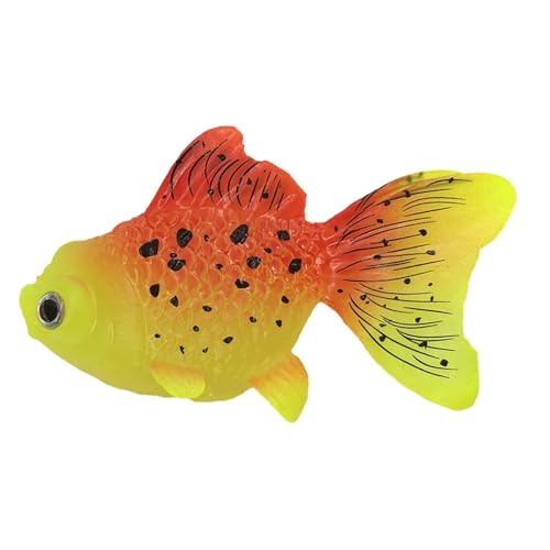 DONGKER Leuchtender Künstliche Fische, 1 Stuck Silikon Schwimmende Goldfisch, Simulation Fische Spielzeug Für Badespielzeug, Aquarium Dekoration