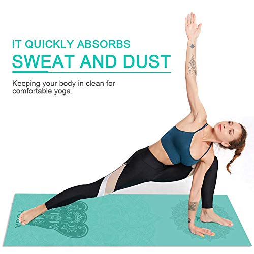Motto.H Alacritua Esterilla Yoga Antideslizante Yoga Mat Estera De Yoga Plegable Portátil Toalla De Yoga, Ideal para Pilates Ejercicios Fitness Gimnasia Estiramientos,183cmx63cm Imaginative