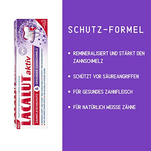 Lacalut aktiv Zahnfleischschutz & gesunder Zahnschmelz, zum Schutz vor Parodontitis und Zahnfleischentzündungen, sorgt für gesunde, starke und natürlich weiße Zähn (Packung mit 2) – Bild 6