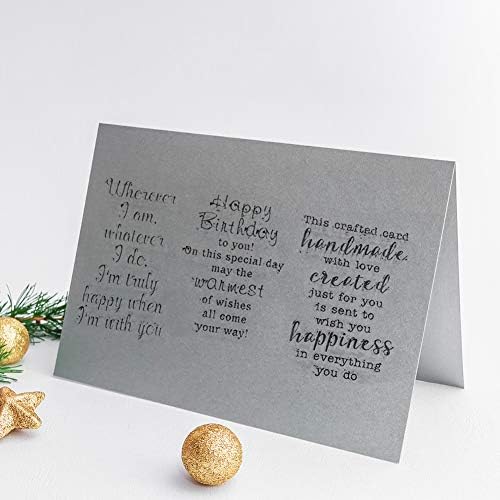 Prosperveil Clear Stamp Sentiments Letters Silicone Stamps for Card Making Crafting Scrapbooking DIY Art Craft Christmas Wedding Birthday Decoration