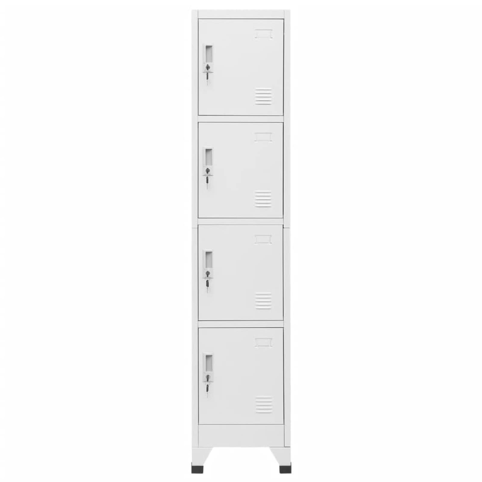 SECOLI Taquilla con cerradura con 4 compartimentos, 38 x 45 x 180 cm, acero