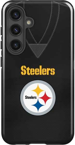 Skinit Impact Phone Case Compatible with Galaxy S24 Plus - Officially Licensed NFL Pittsburgh Steelers Black Blast Design