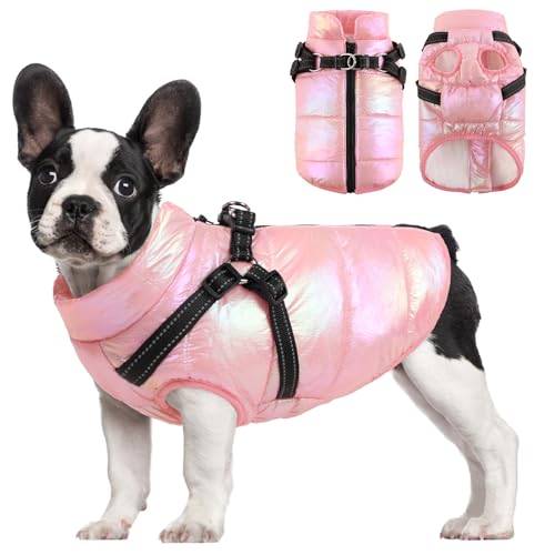 Abrigo Acolchado Para Perros Pequeños - Impermeable, Reflectante, Con Gancho Para Correa, 4 Patas