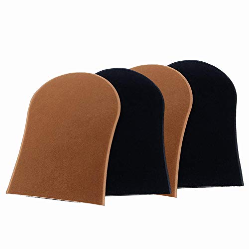 Gloves Applicator&Premium Self Tanning Applicator Mitts, Facial Tanning Mitts, single sided Microfiber Sunless Glove, sunless tanning mitt with 4 Large Mitts Gloves (2Brown+2Black)