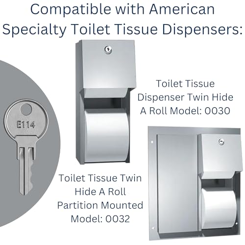 Image of E114 Dispenser Key for ASI Paper Towel, Toilet Paper and Soap Dispensers (1 Pack)