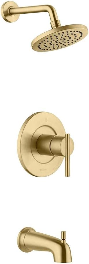 Glacier Bay Dorind Single-Handle 1-Spray Tub and Shower Faucet in Matte Gold (Valve Included)