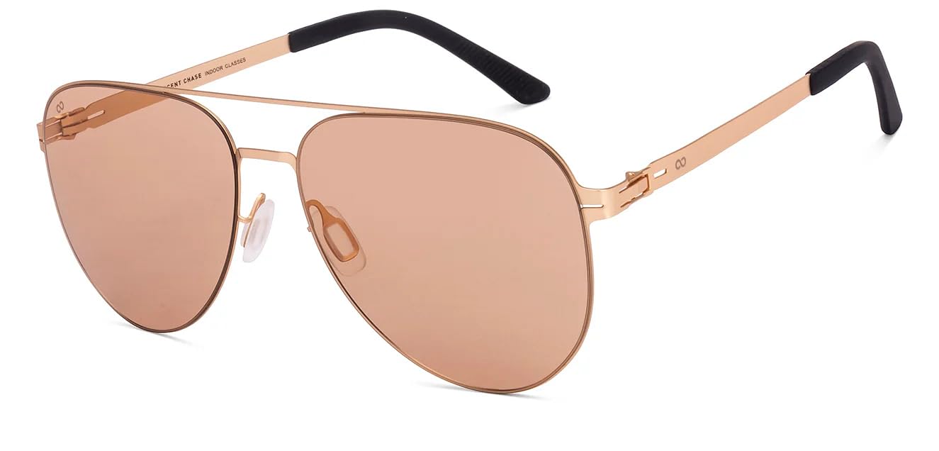 VINCENT CHASE EYEWEAR Vincent Chase Gold Full Rim Pilot Sunglasses - Image 1