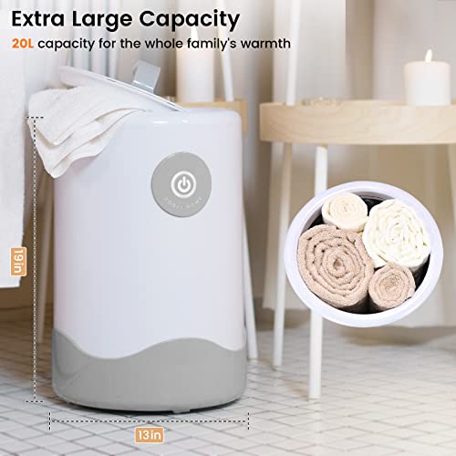 Zonli Towel Warmer - Luxury Towel Warmers For Bathroom, 1 Min Fast Heating, 4 Timer Settings, 1 Hour Auto Off, Fits Up To 2 Oversize Towels, Blankets, Pjs, Best Gift For Her (Light Grey) #TOP2