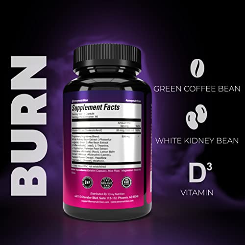 Night Time Fat Burner - Carb Blocker, Metabolism Booster, Appetite Suppressant And Weight Loss Diet Pills For Men And Women With Green Coffee Bean Extract And White Kidney Bean - 60 Capsules #TOP4