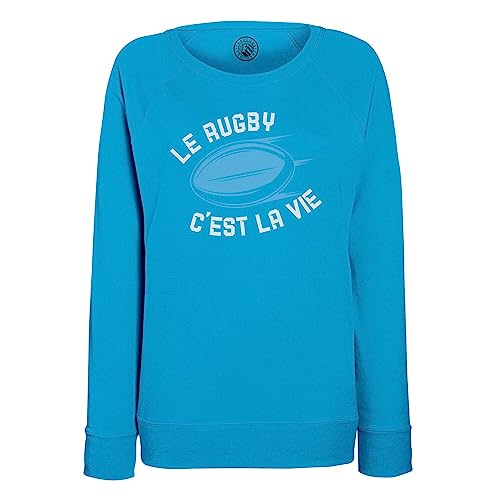 Sweatshirt femme le rugby c'est la vie en coton pour supportrice du XV de France