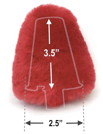 JOUNJIP Dual Wool Buffer Replacement Covers (Red & Black) - Handmade 100% Lambswool Polisher Bonnets - for 2.5 x 3.5 Inch Shoe Polisher Buffing Cones