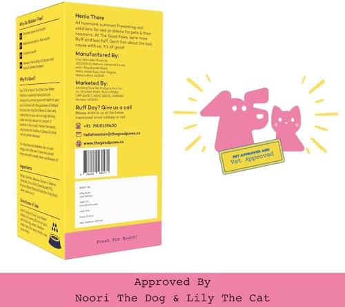 The Good Paws Ta Ta Tartar Dental Care for Dogs and Cats | Oral Care Water Additive with Digestive Enzymes | Controls Plaque & Tartar | Freshens Breath | No Brushing | Odorless | Tasteless | 300 ml |