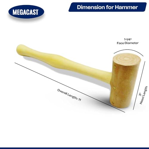 Image of Natural Rawhide Mallet Tool, Professional Rawhide Leather Hammer Mallet for Rounding Ring Shanks, Jewelry Making, Leather working, Woodworking (1.25)