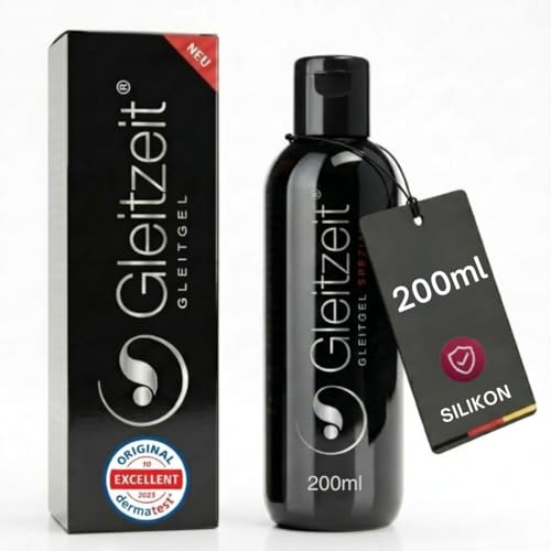 Gleitzeit Silikon Gleitgel 200ml für ultralange Gleitfähigkeit für Männer & Frauen Anal Gel wasserfest keine Klebrigkeit neutraler Geruch & hautfreundlich dermatologisch getestet
