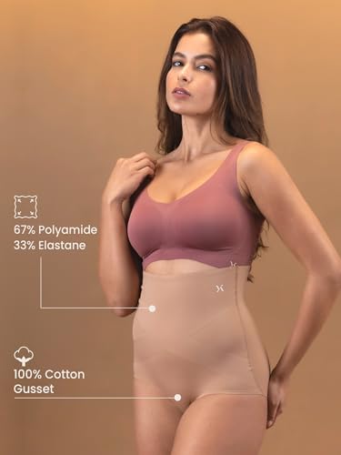 Image of Krvvy Seamless Tummy Tucker Shaperwear for Women | High Waist Shaper with Targeted Compression on Belly Fat | Provides Invisible & Slim Look Under Dresses