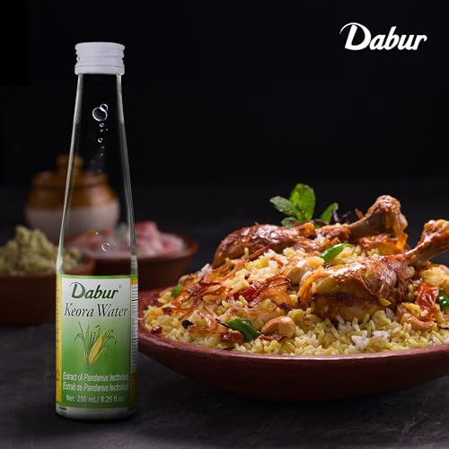 Dabur Keora (Kewra) Water - Unleashing the Captivating Essence of Nature's Floral Perfume to Enhance Your Culinary Creations - Aroma Enhancing & Flavouring agent - for Drinks, Desserts, & more - 250ML