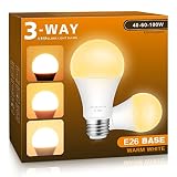 Zorykn 3 Way LED Light Bulbs, 40 60 100 Watt Equivalent, 2700k Warm White, Three Way A19 Dimmable Li