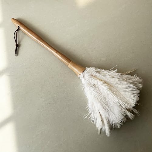 Image of Feather Duster 15.7 Inch - Made of Ostrich Feathers for Cleaning Home (Off White)