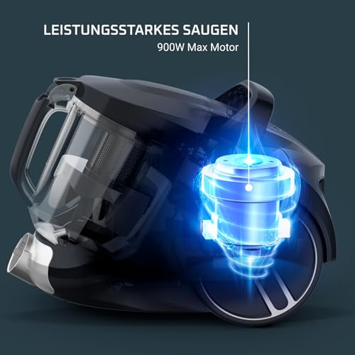 Rowenta Compact Power XXL Classic beutelloser Bodenstaubsauger, 900 Watt, 3-stufiges Filtersystem, Fassungsvermögen, kompakt, 8,80 m Reinigungsradius, inkl. 2-in-1 Fugendüse, Rot, RO4B23