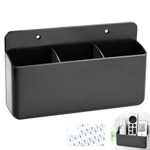 TXXATX Support universel pour télécommande - Noir - Rangement mural autocollant - Pour télécommandes, téléphones portables, stylos, lunettes, etc