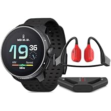 SUUNTO Race Stainless Steel GPS Sports Watch Black, Wing Bone Conduction Headphone Red