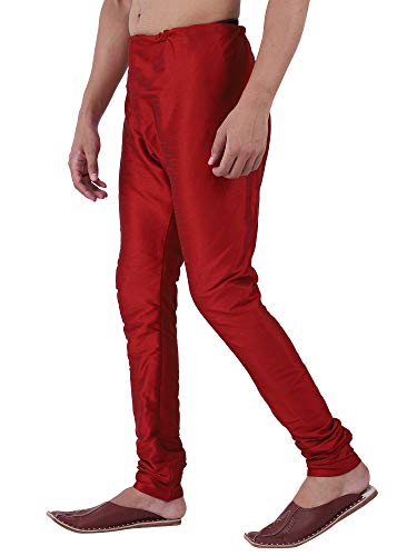 Image of HUZUR Men Pyjama,Churidar,Bottom wear,Silk Blend,Regular Fit,Wedding,Party,Festival,Family Funcation,White,Gold,Pajama