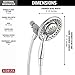 Delta 4-Setting In2ition 2-in-1 Dual Shower Head with HandHeld Spray, Chrome Detachable Shower Head with Hose, Showerhead, 1.75 GPM Flow Rate, Chrome 75486C