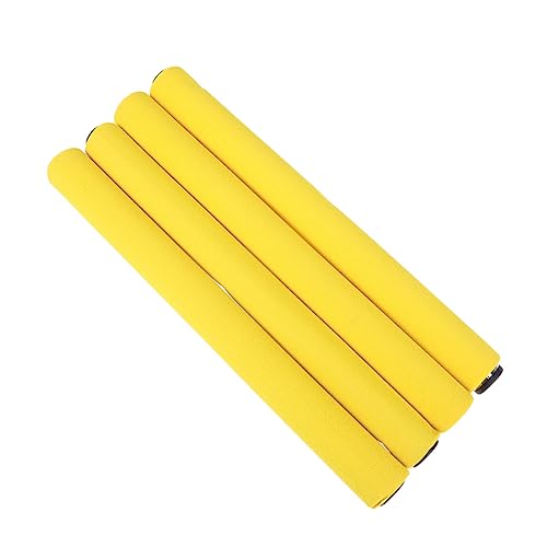 SUPVOX Outdoor Fitness Running Tools 4pcs Stainless Steel Relay Bright Yellow Non-Slip Grip for Boys and Girls and Adults Relay Races