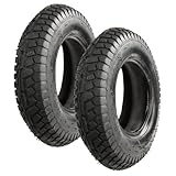 Garronda Reifen Set 2er Pack 4.80/4.00-8 mit Schlauch Schubkarrenreifen Ersatzreifen Schubkarre Bollerwagen Autoventil 6PR Gummi Ø 400 mm für Gartenwagen Hof Baustelle GD-0164, Schwarz