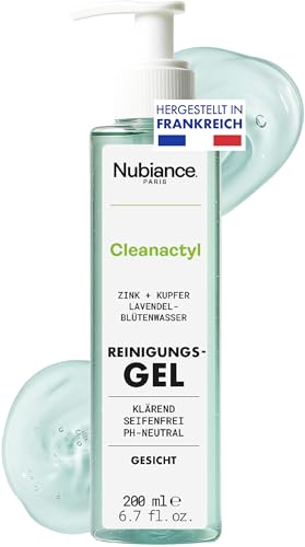 NUBIANCE - Cleanactyl® Gel 200ml - Für Akne-Haut & Unreinheiten - Feuchtigkeitsspendend & Reinigend - Männer/Frauen