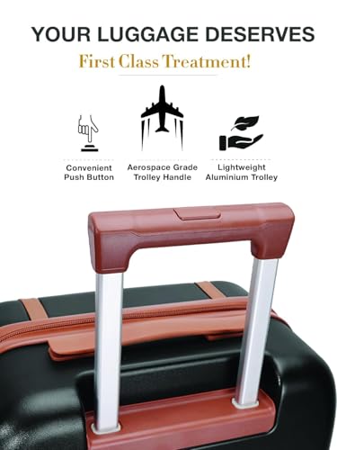 Image of FUR JADEN The Wayfarer 75cm Polycarbonate Travel Luggage Suitcase with 8 StealthTech Silent Shock Absorbing Wheels, TSA Lock & Aviation Grade Telescopic Trolley (Stark Black, Check-in 28 inch)