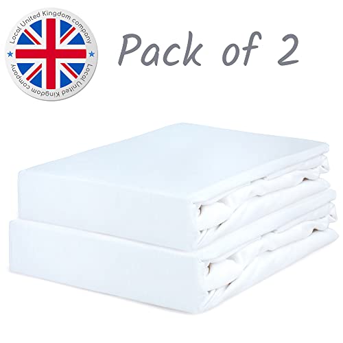 Next To Me Crib Sheets 51x85cm, Award-Winning 2 Pack Organic Cotton White Bedside Crib Fitted Sheets - Image 4