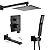 AVSIILE Shower Faucet Set with Tub Spout, Matte Black Rain Shower Mixer Valve and Trim Kit System with Base Complete, Rainfall Modern Shower Head and Handheld Handle Set Combo for Bathroom, 10 Inch