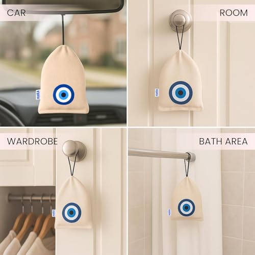 Image of Haka Pure Camphor Pouch for Car & Home | Pack of 1 | 100% Natural Chemical-Free Camphor Air Freshener | Eco Friendly Aroma Bag for Car, Wardrobe, Bathroom, Room & Drawers | 50g Compass |