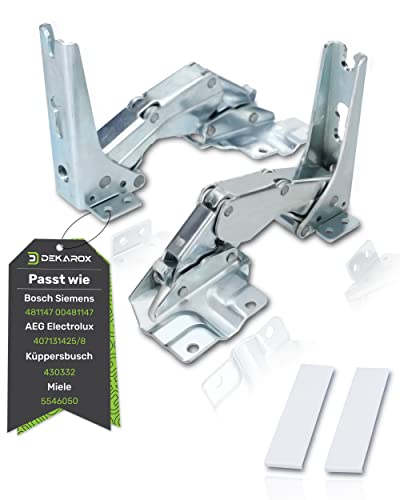 DEKAROX Juego de bisagras de puerta para Bosch Siemens 481147 00481147 para Electrolux AEG 4071314258 para Küppersbusch 430332 para Miele 5546050 para frigorífico y congelador
