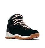 Columbia Womens Newton Ridge Plus Waterproof Amped, Black/Blush Rose, 8 Wide
