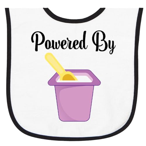 inktastic Powered By Yogurt Baby Terry Cloth Bib