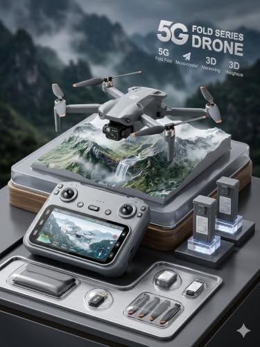 Image of Drone with 4k Camera Foldable 1080P HD Drone with FPV Live Video, Smart Gestures Selfie, Altitude Hold, One Key Take Off /Landing, 3D Flips for Kids and Adults.A1