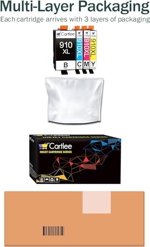 Cartlee Compatible Ink Cartridges Replacement for HP 910 XL Ink Cartridges 910XL for HP Printers Officejet Pro 8025 8022 8020 8035 8030 8028 8025e Combo Pack 1 Black 1 Cyan 1 Magenta 1 Yellow